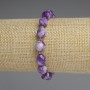 Bracelet Sugilite faceted bead, 10×8.5 mm, 5 mm+- 3 mm+- seed beads, length 18 cm+- stretch