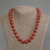 Porous Sponge Coral Bead Necklace, smooth round beads 12mm diameter, length 50cm ± with clasp
