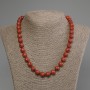 Porous coral bead necklace with smooth round beads, 10mm diameter, 50cm length ± with clasp