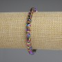 Rainbow Hematite Bracelet with Multifold Beads 6mm, 18cm stretch