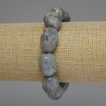 Bracelet Labradorite Faceted Briolette, 18-20×13-16 mm, 18 cm Stretch