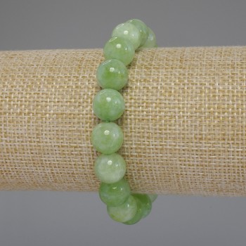 Bracelet Chrysoprase Olivine Smooth Ball, diameter 10mm±, length 18cm stretch