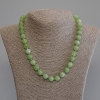 Chrysoprase Olivine Bead Necklace Smooth Sphere, 10mm diameter, 50mm length with clasp