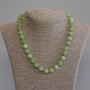 Chrysoprase Olivine Bead Necklace Smooth Sphere, 10mm diameter, 50mm length with clasp