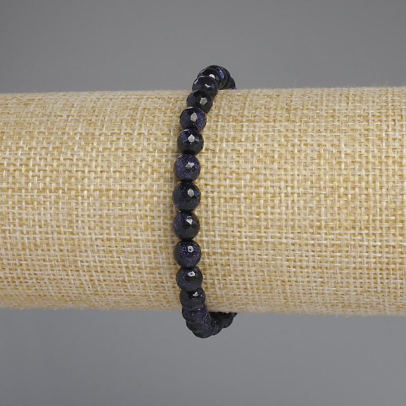 Aventurine Bracelet Night of Cairo Bead, faceted bead diameter 6mm±, length 18cm +