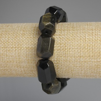  Bracelet made of Sunstone Obsidian with facets, diameter 20x15-16mm ±, length 18cm +