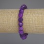 Sugilite Beaded Bracelet with Faceted Rondelles, 10x8mm, 18 cm adjustable stretch