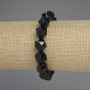 Bracelet, black Onyx, facets, diameter 12x10 mm+, length 18 cm±, stretch