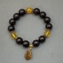 Bracelet Garnet Bead, 12mm+-, Citrine Bead 10mm+-, length 18cm+- Stretch