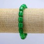 Chrysoprase Bead Bracelet on Elastic, Barrel-shaped, 9x11 mm, 18 cm