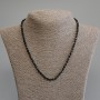 Necklace of Black Tourmaline, faceted cube, 3.5×3.5 mm, length about 45 cm ± with clasp