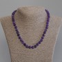 Sugilite Beaded Necklace with Faceted Rounds, 8mm diameter, 45mm length, with clasp