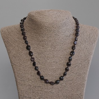 Garnet Faceted Beads Necklace, 8-11×7-8 mm diameter, 5 mm±, length 50 mm± with clasp