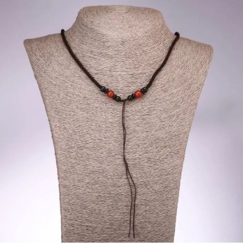Bead Cord for Jewelry with Carnelian Bead, 65 cm