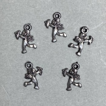 CLEARANCE! Packaging 0.5 kg Finding pendant Amor plastic color dark silver, size 17x14x2mm± hole diameter 2mm