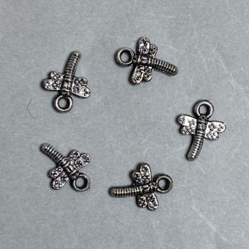 CLEARANCE! Packaging 0.5 kg Findings Pendant Butterfly plastic color dark silver, size 19x15x3mm± hole diameter 3mm+