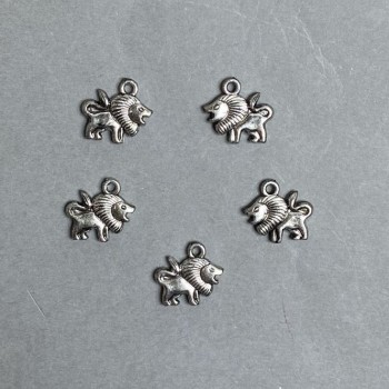 CLEARANCE! Packaging 0.5 kg Findings Pendant Lion plastic color dark silver, sizes 16x16x3mm± hole diameter about 2.3mm