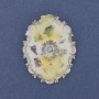 Brooch Accent Chalcedony Silver Metal 43x32mm+