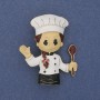 Brooch 'Chef' Colored Enamel on Gold-Toned Metal 45×38 mm