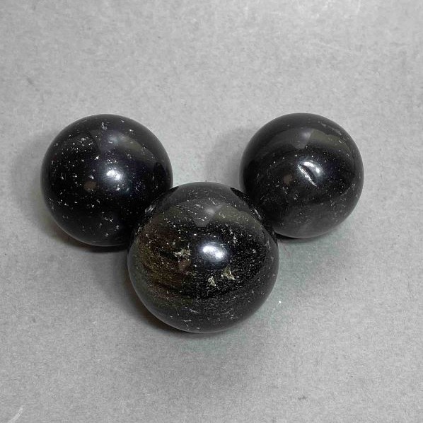 Clearance! Souvenir sphere made of natural stone Silver Obsidian, diameter 30mm±, weight from 30g (damaged)