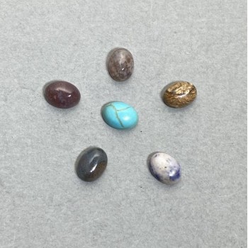 Cabochon Assortment Findings (Turquoise Jasper Agate Sodalite) 8x6mm± 6pcs