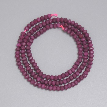 Ruby Beads Faceted Rondelle 4x3mm, 39cm+/- on Thread