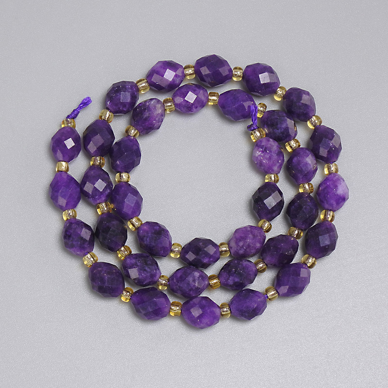 Sugilite Beads faceted grain 8x6 mm, 5mm+ beads, 36 cm+ length on thread