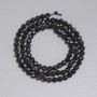 Black Tourmaline Beads Faceted Round 4mm, 39cm+ length on thread
