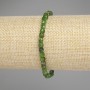 Diopside Bead-Style Bracelet with Faceted Cubes, 4.5×4.5 mm, chain 18 cm stretch