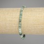 Emerald Bead-Set Bracelet, 4x4 mm Faceted Cubes, 18 cm Adjustable Stretch
