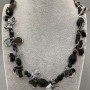 Necklace Murano glass and Agate butterfly 20x12mm+- 11x7mm+- 16x11mm+- 60cm+- with clasp