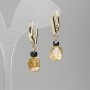 Earrings Citrine Octagons 10-12×8mm+- Turquoise? Wait: Turmaline cubic 4mm+-, length 33mm+-