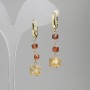 Earrings Citrine Cylinder 9x6mm+- Goshenite (yellow Garnet) cube 4mm+-, length 42mm+-