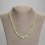 Chrysoprase Olivine Beaded Cube Necklace, 6.5x6.5 mm cube faceted beads, 45 cm length with clasp