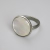 Ring 18mm+ Pearl, silver metal size various