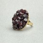 Bead Fragment Garnet Stud on Smooth Setting 30x26mm± golden metal