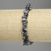 Snowy Obsidian Chip Bracelet, 6-9×2-4 mm, 18 cm length, stretch