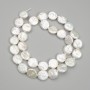 Baroque Pearls with Petrol Tint, Coin Shape, 11–12 mm Diameter, 39 cm Length