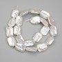 Baroque pearls with petrol tone, 18x12.5–13.5 mm, 5-13.5 mm +-, length 38 cm+-