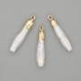 Baroque Pearl Pendant in Golden Metal, 30x5mm