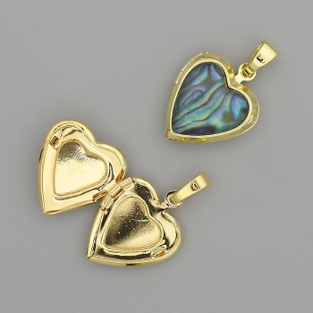 Chalot Heart Pendant in Gold-Tone Metal 26x17mm± for Photo keepsake