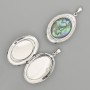 Abalone Pendant Oval Silver Tone 45x25mm± for Photo Storage