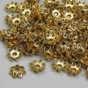 Ribbon end cap for beads, gold color, diameter 8 mm±, hole diameter ~1.9 mm±, packaging 20 g (~110 pcs)