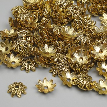 Bail Cap Jewelry End for Bead, Gold Color, 8mm Diameter ± Hole 1.7mm ± Packaging 20 g (~165 pcs)