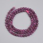 Ruby Beads Faceted Round 4 mm +-, on Thread, length 38 cm +-