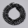 Black Tourmaline Beads Faceted Cube 4x4mm +-, thread length 39cm+-