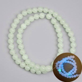 Onyx Beads Blue Glow Smooth Round 6mm +-, Threaded 37cm+-