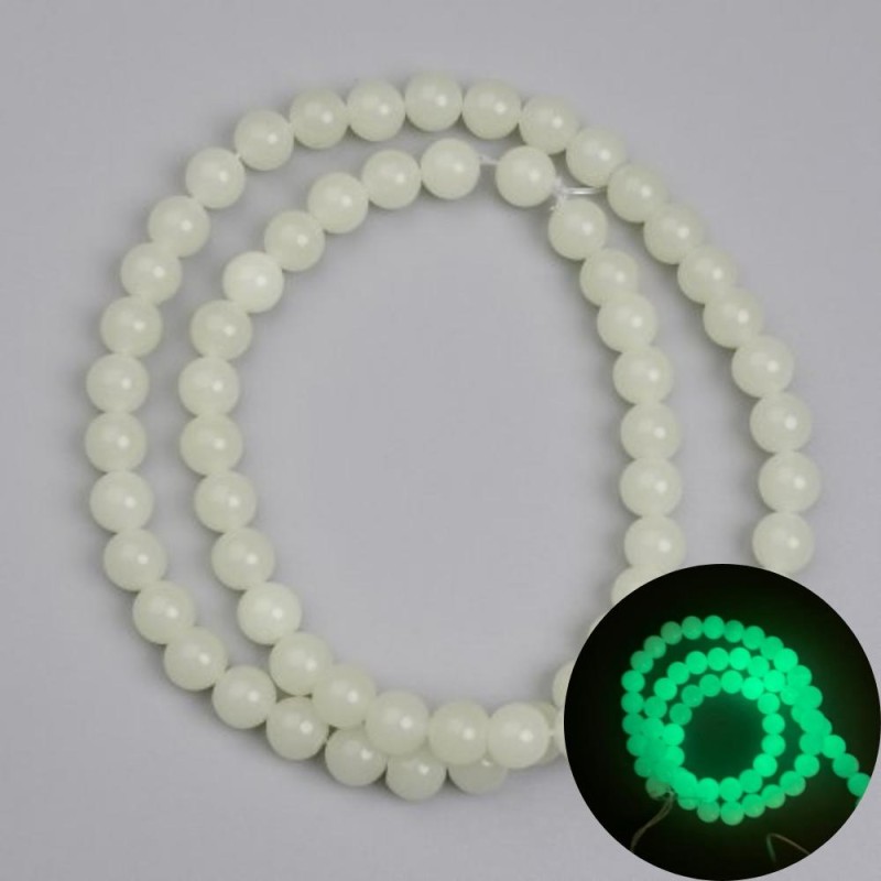 Onyx Beads, green glow, smooth round 6mm +-, length 36cm+- on string