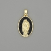 Pendant Holy Mother with Enamel in Golden Metal, diameter 29×18mm+