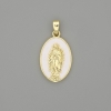 Pendant Mary, Mother of God enamel in golden metal, diameter 29×18mm+